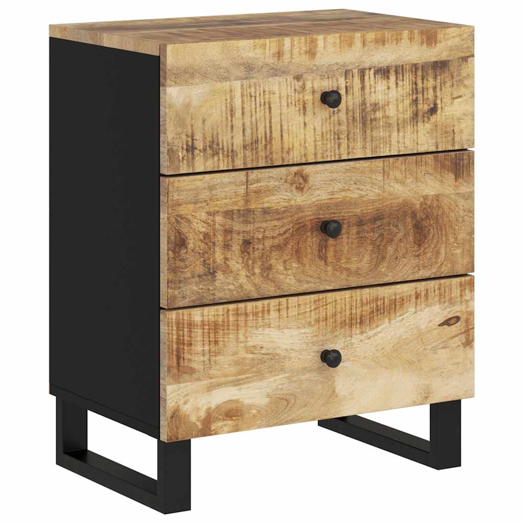 Sängbord 50x33x62 cm massivt mangoträ och konstruerat trä