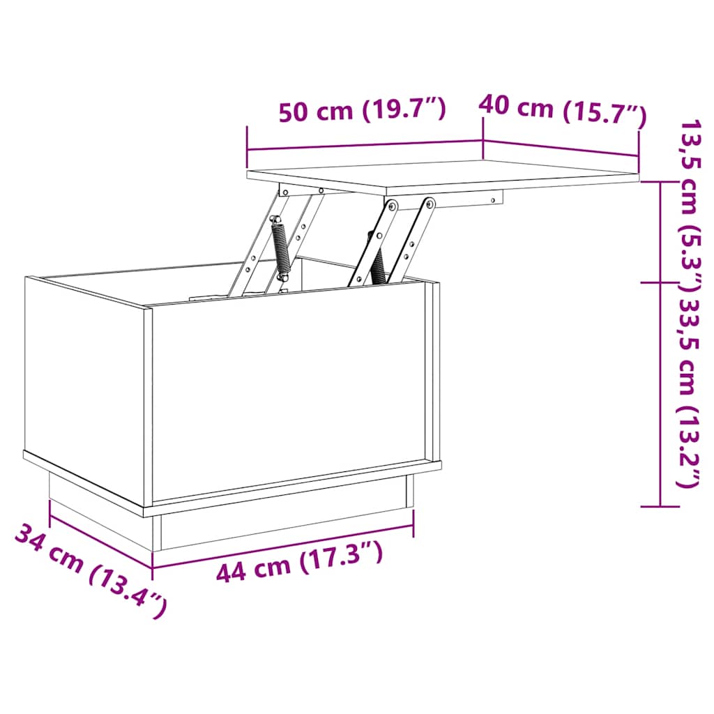 Soffbord Vit 40x50x35 cm massiv furu