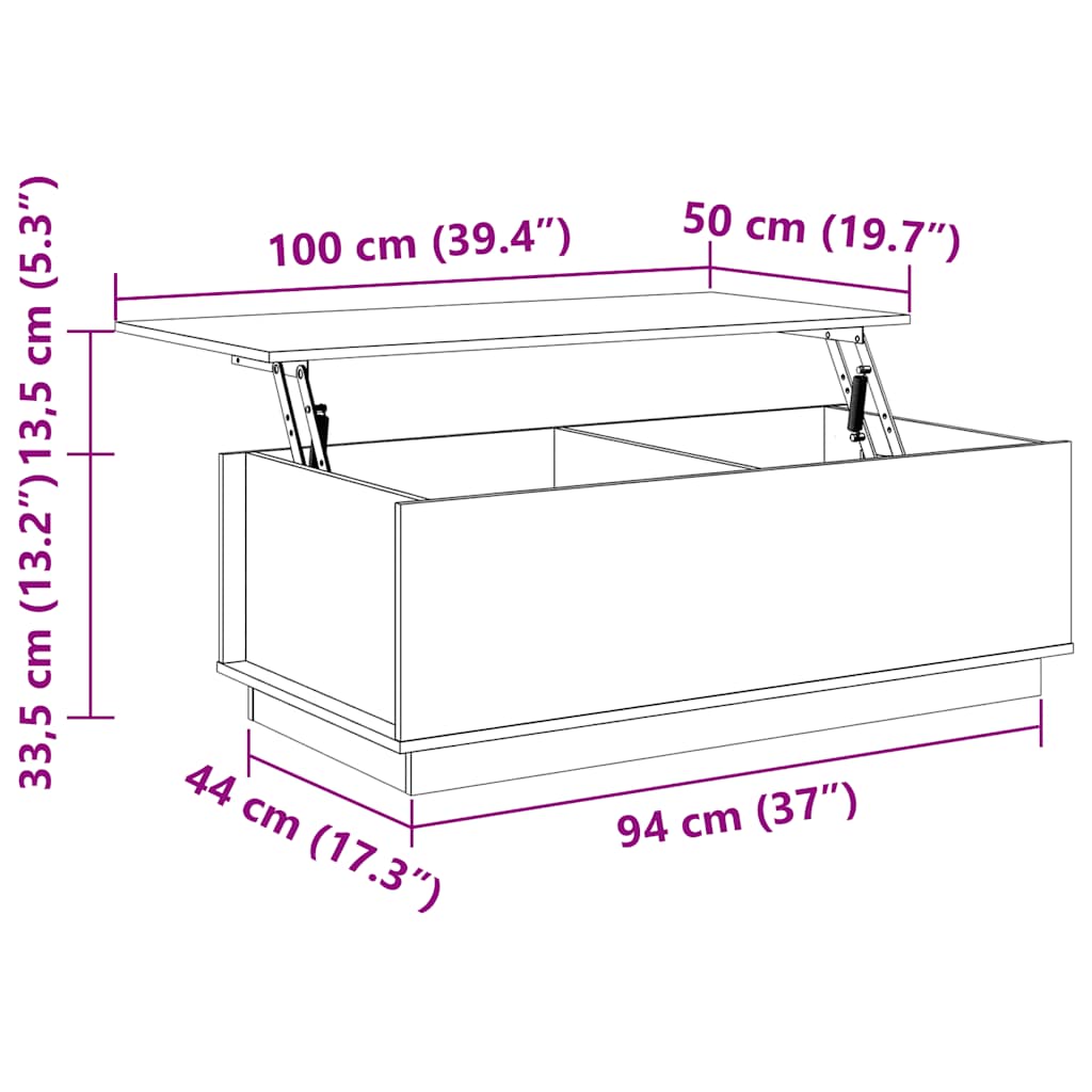 Soffbord Brun Honungsbrun 100x50x35 cm massiv furu