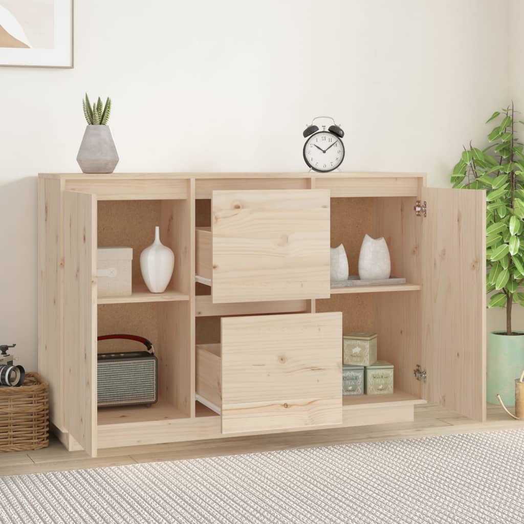 Skänk Vit 111x34x75 cm massiv furu