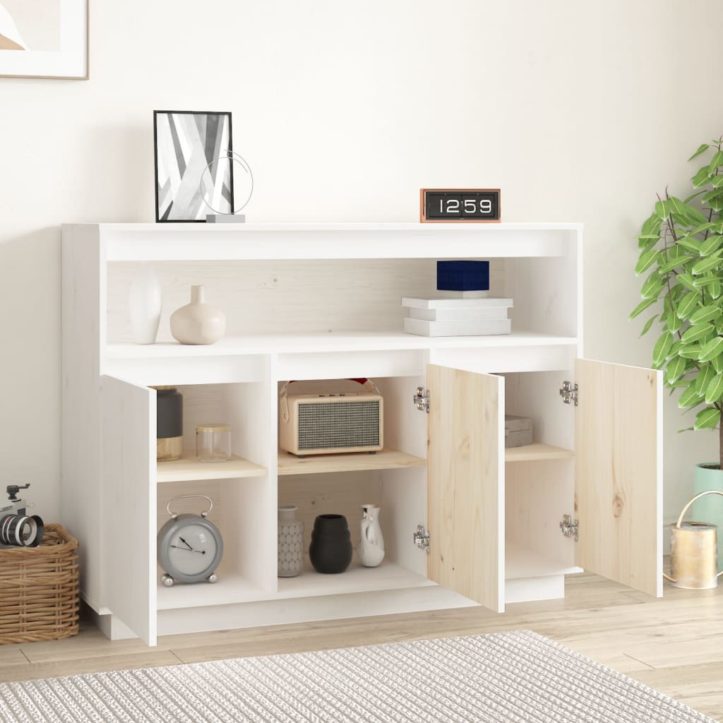 Skänk Vit 104,5x34x80 cm massiv furu