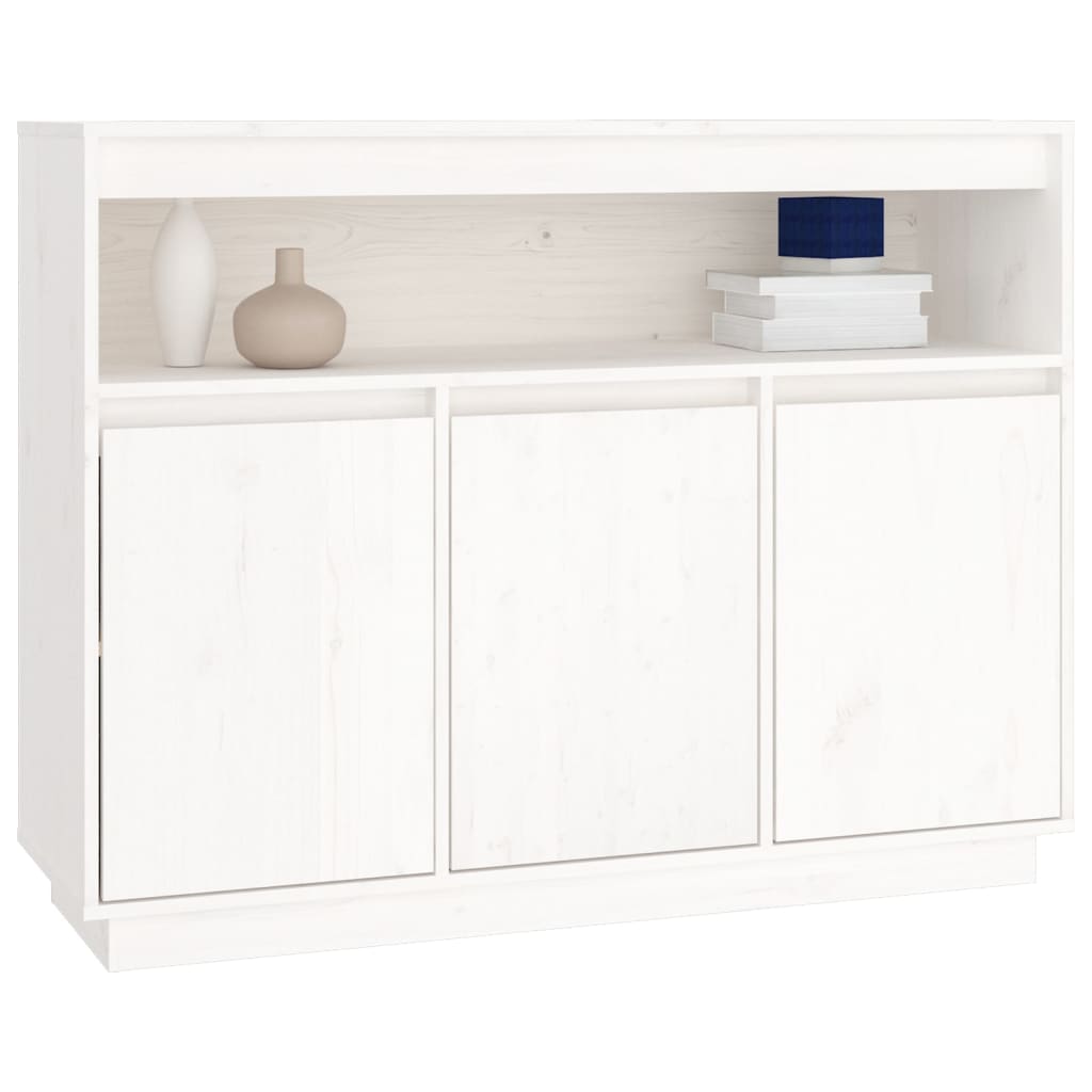 Skänk Vit 104,5x34x80 cm massiv furu