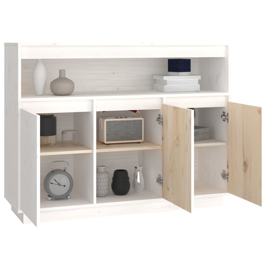 Skänk Vit 104,5x34x80 cm massiv furu