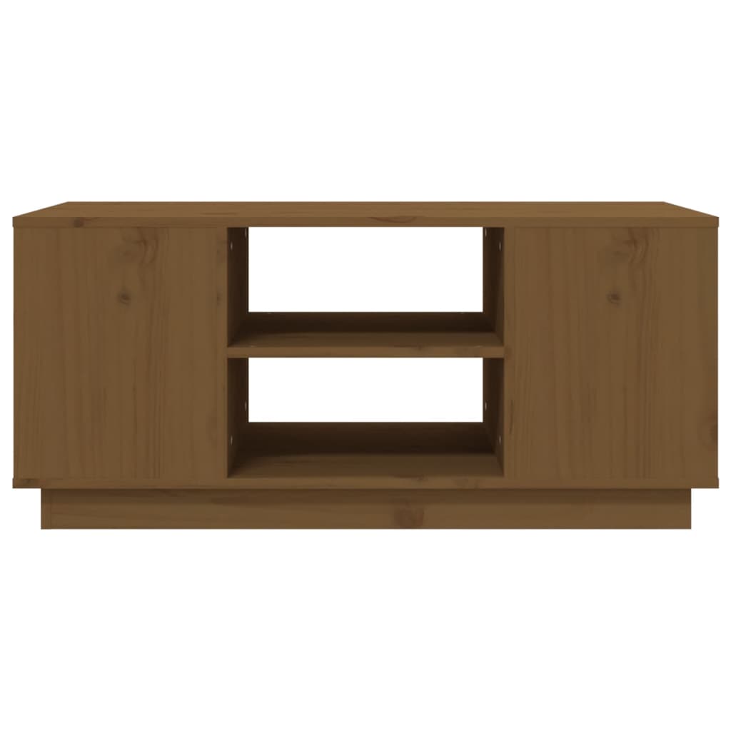 Soffbord Trä Honungsbrun 90x49x40,5 cm massiv furu