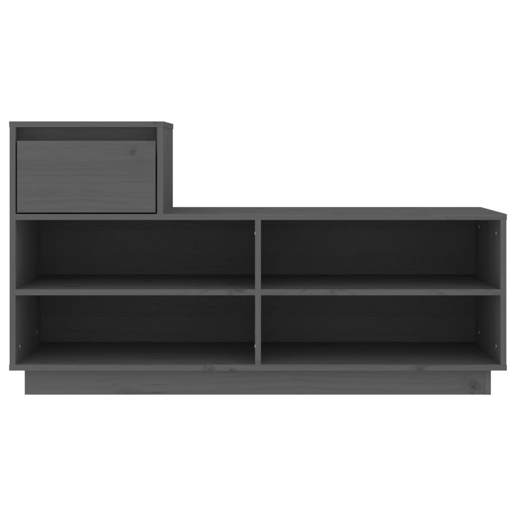 Skoställ Grå Skoskåp 110x34x61 cm massiv furu
