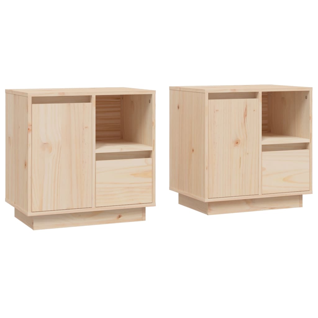 Sängbord 2 st 50x34x50 cm massivt furuträ