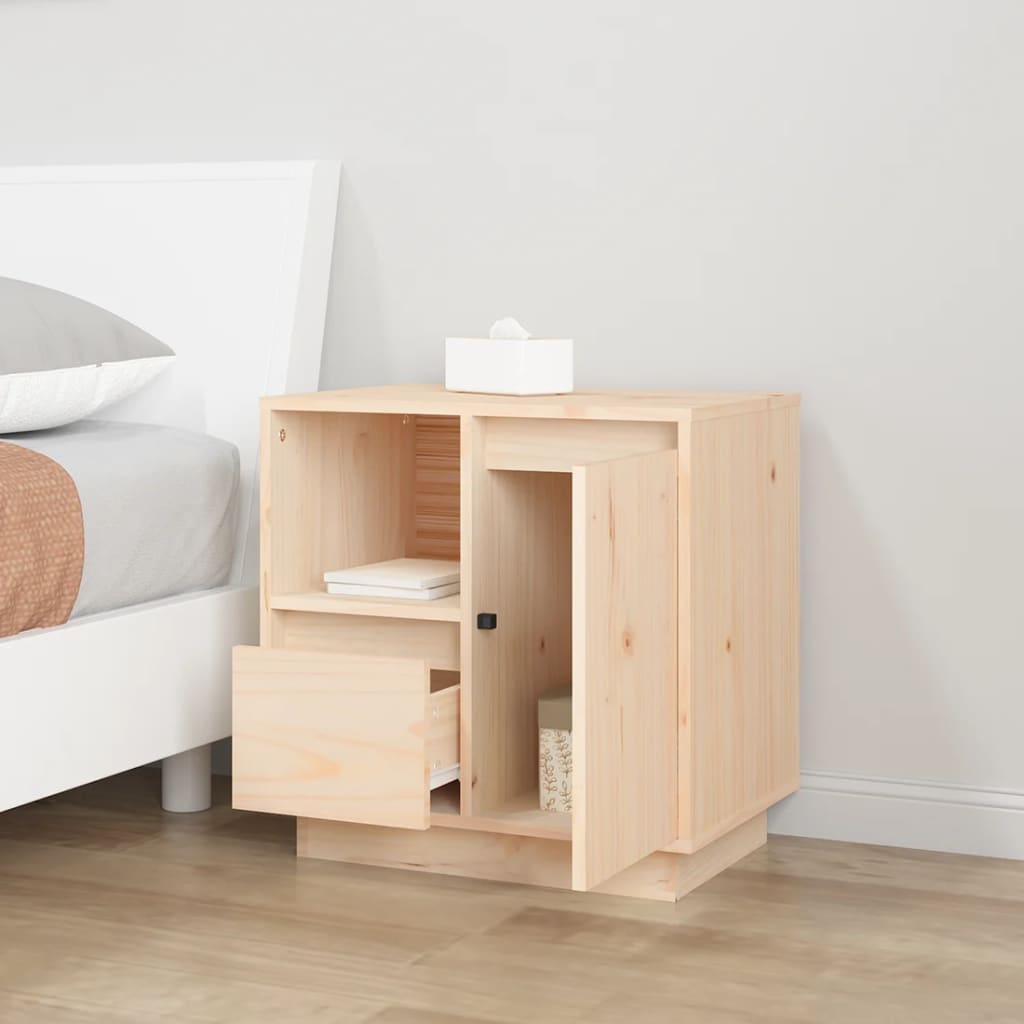 Sängbord 2 st 50x34x50 cm massivt furuträ