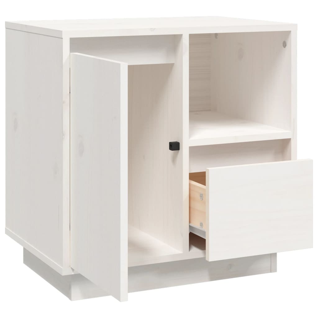 Sängbord 2 st vit 50x34x50 cm massivt furuträ