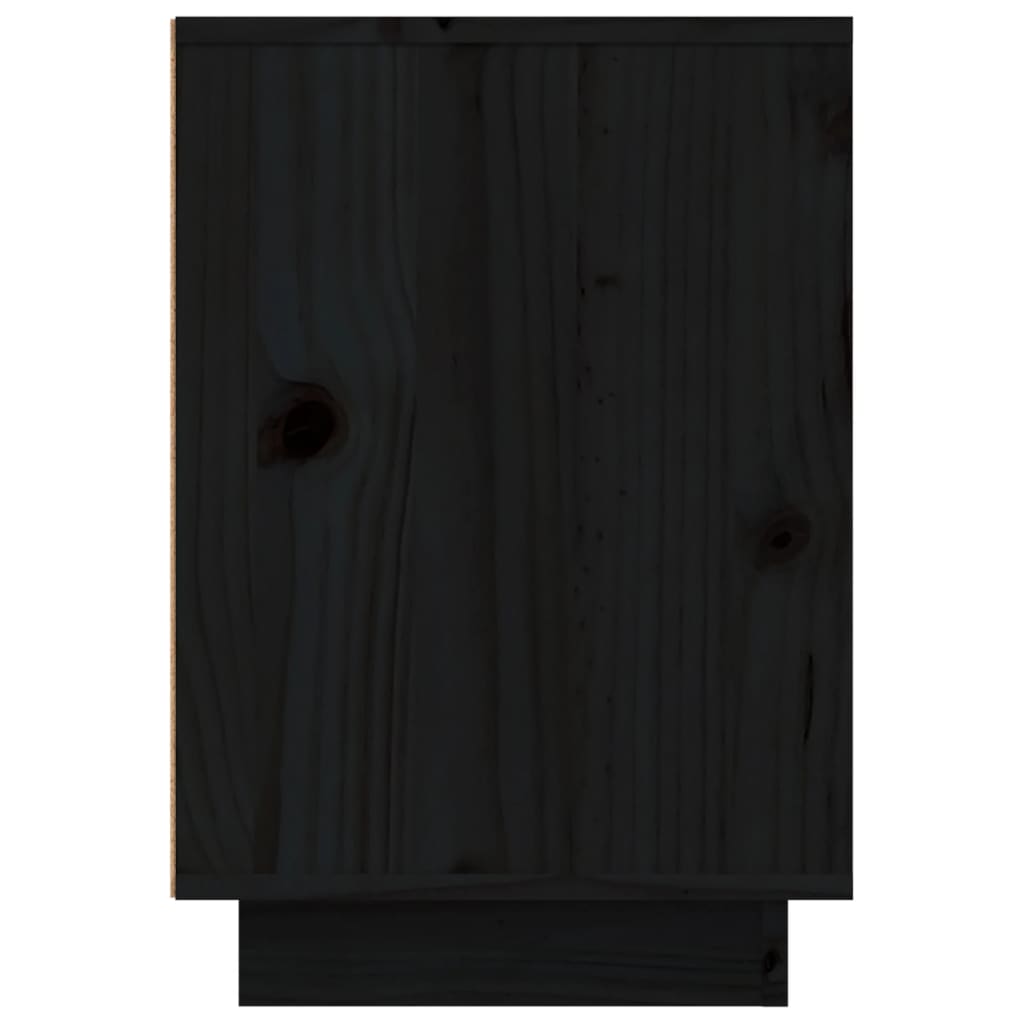 Sängbord 2 st svart 50x34x50 cm massivt furuträ