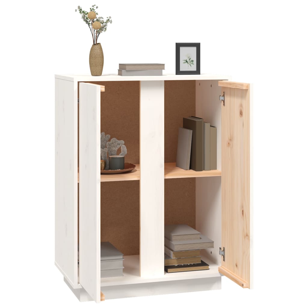 Skänk Vit 60x35x80 cm massiv furu