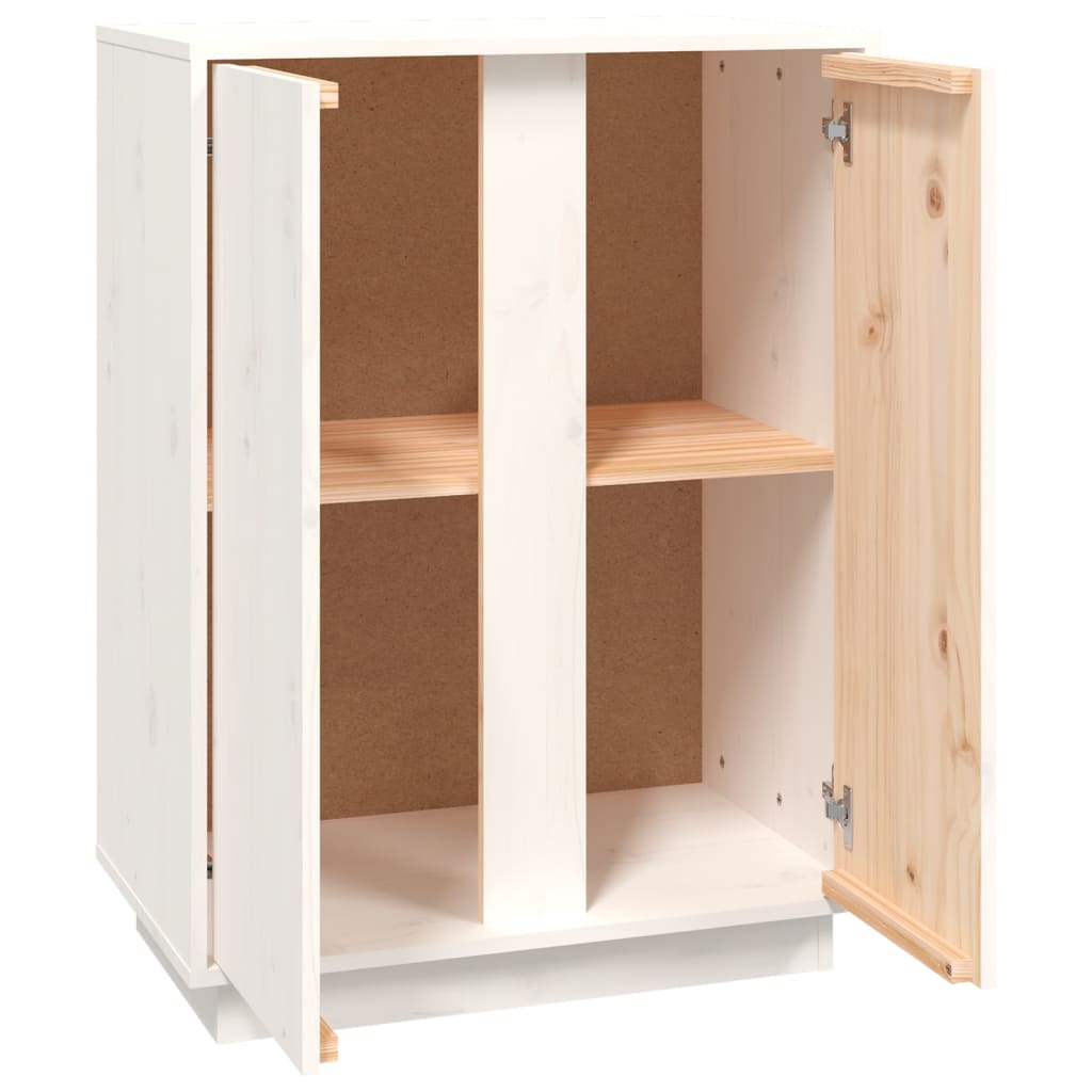 Skänk Vit 60x35x80 cm massiv furu