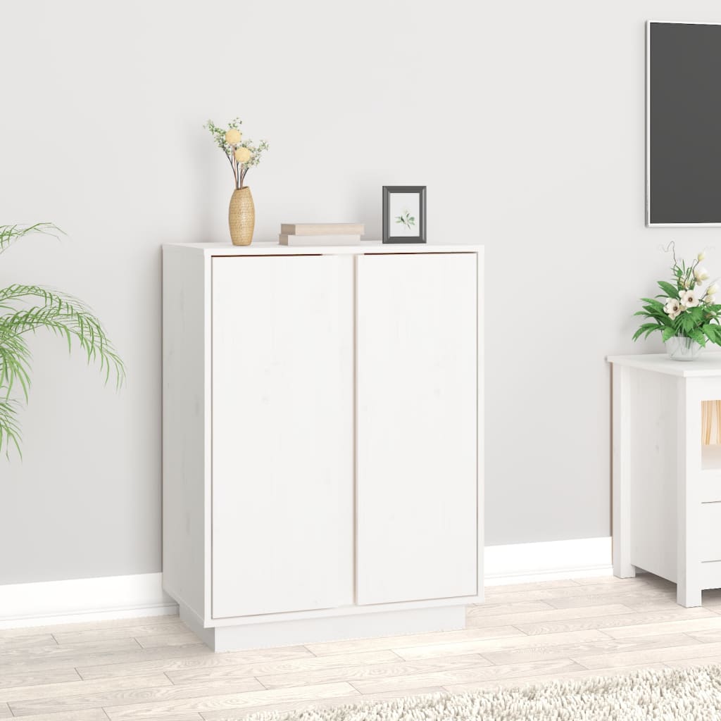 Skänk Vit 60x35x80 cm massiv furu