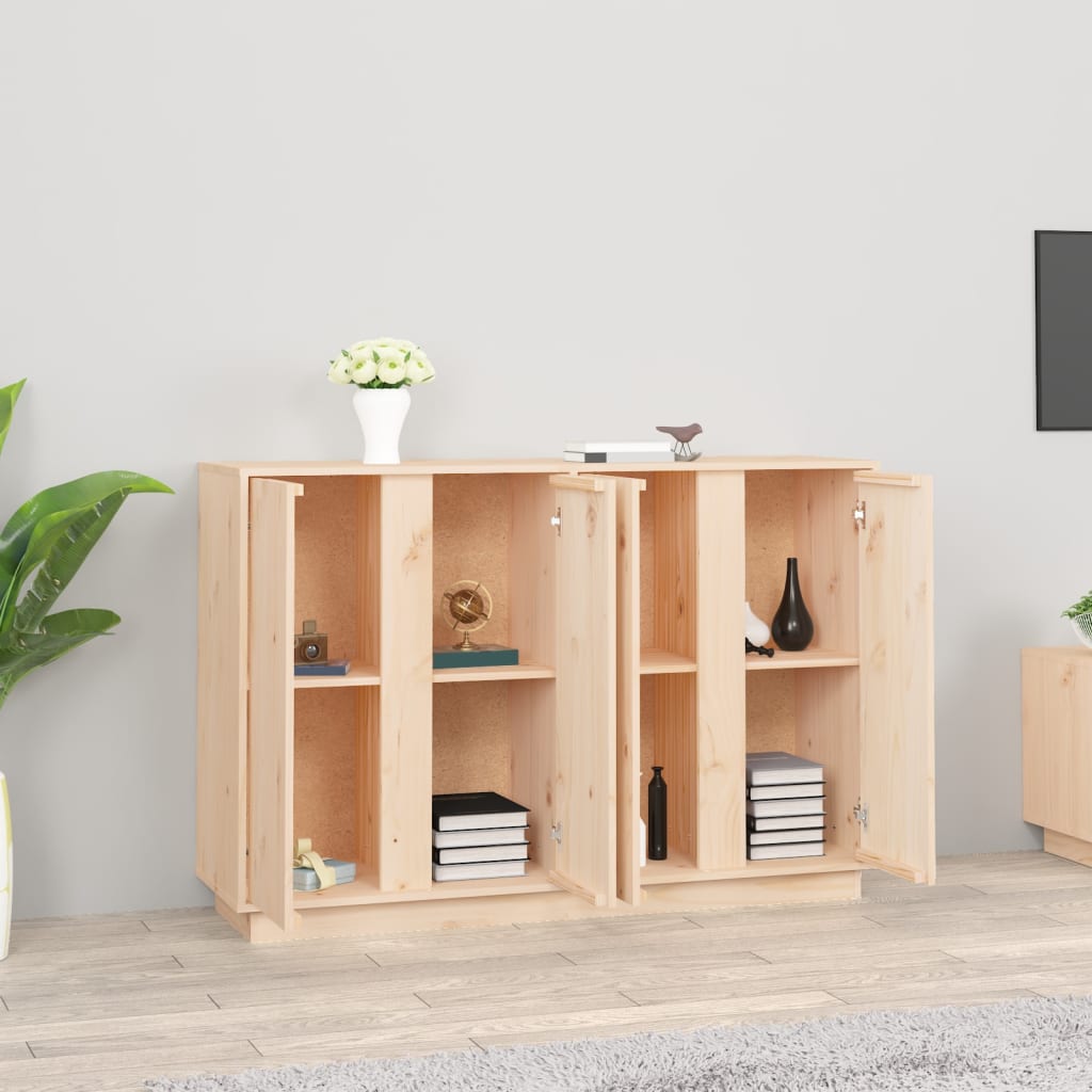 Skänk Vit 120x35x80 cm massiv furu