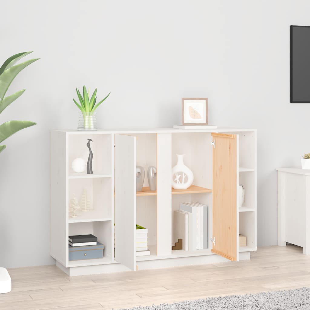 Skänk Vit 120x35x80 cm massiv furu