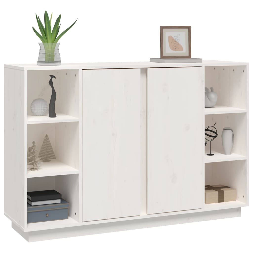 Skänk Vit 120x35x80 cm massiv furu