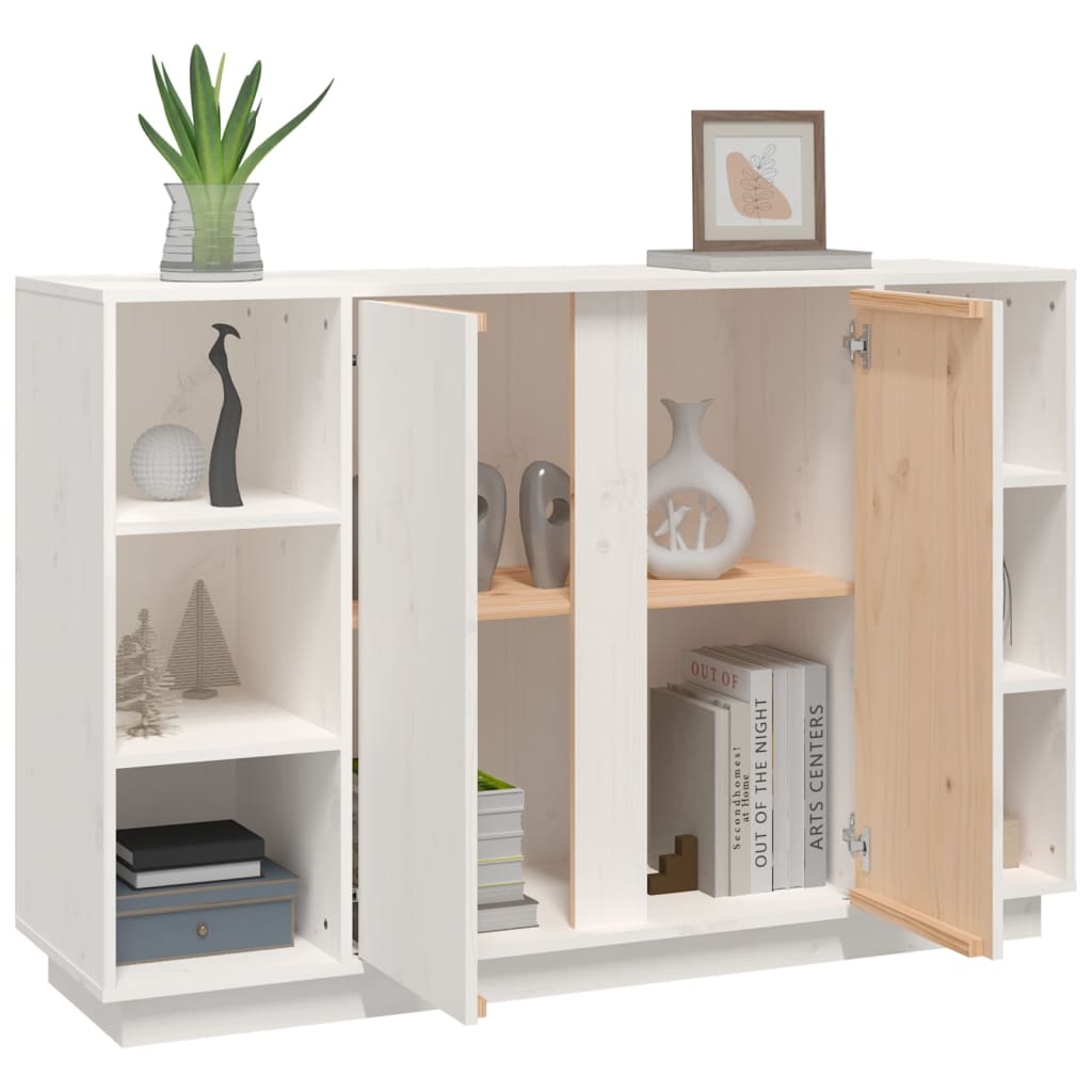 Skänk Vit 120x35x80 cm massiv furu