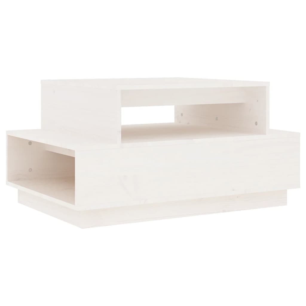 Soffbord Vit 80x55x40,5 cm massiv furu