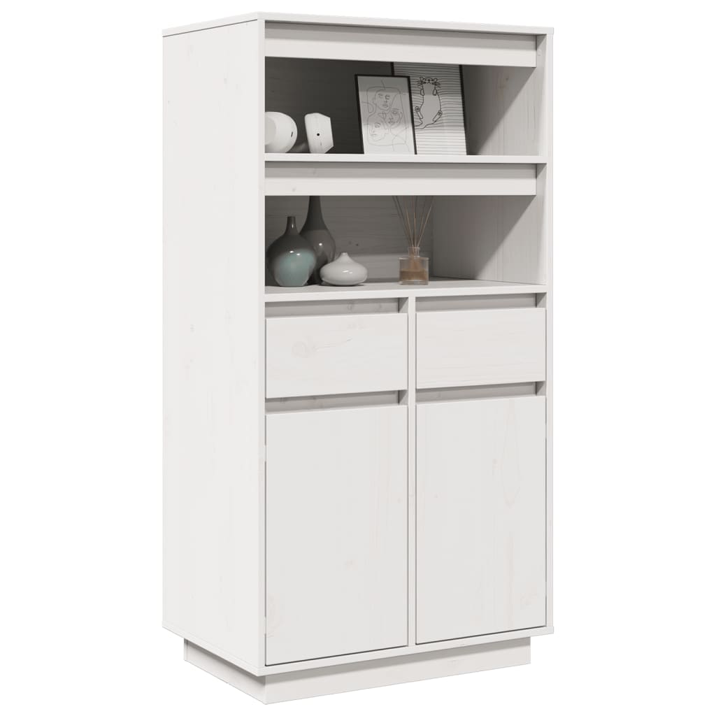 Vitrinskåp Vit 60x40x116,5 cm massiv furu
