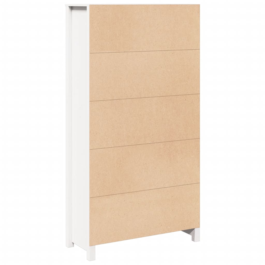 Skåp Vit 80x35x154 cm massiv furu