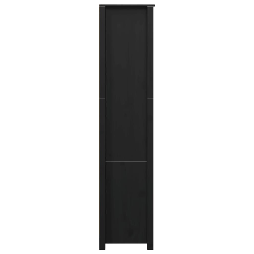 Skåp Svart 80x35x154 cm massiv furu