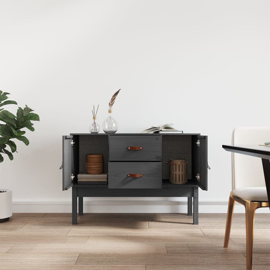 Byrå Grå 110x40x78 cm massiv furu