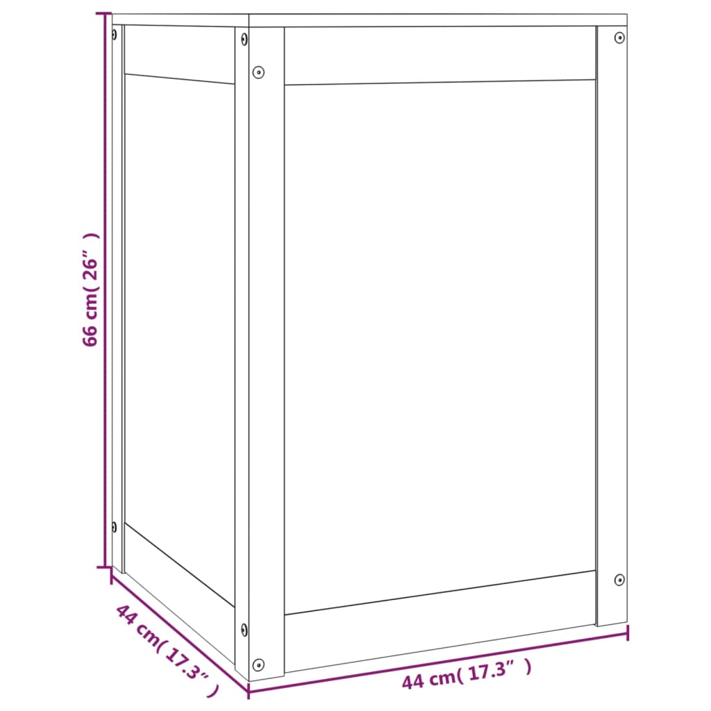 Tvättkorg Vit 44x44x66 cm massiv furu