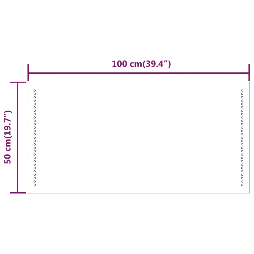 Badrumsspegel LED 50x100 cm