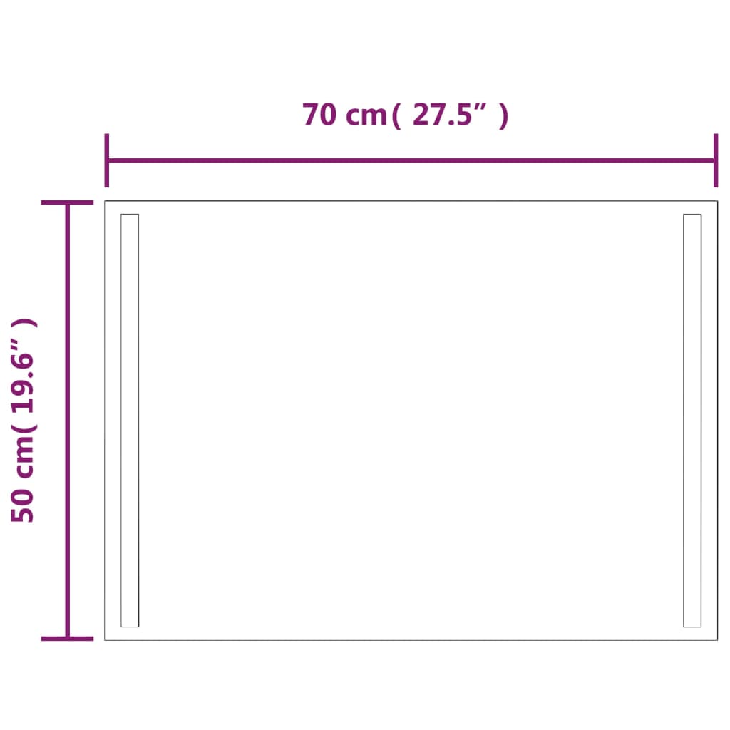 Badrumsspegel LED 50x70 cm