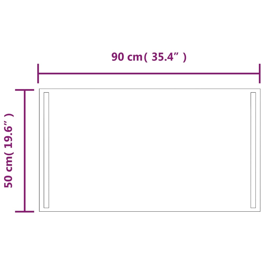 Badrumsspegel LED 50x90 cm