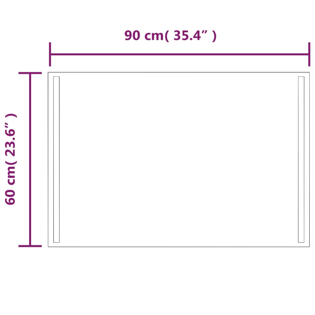 Badrumsspegel LED 60x90 cm