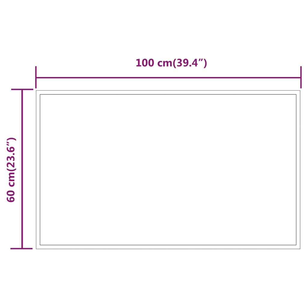 Badrumsspegel LED 60x100 cm