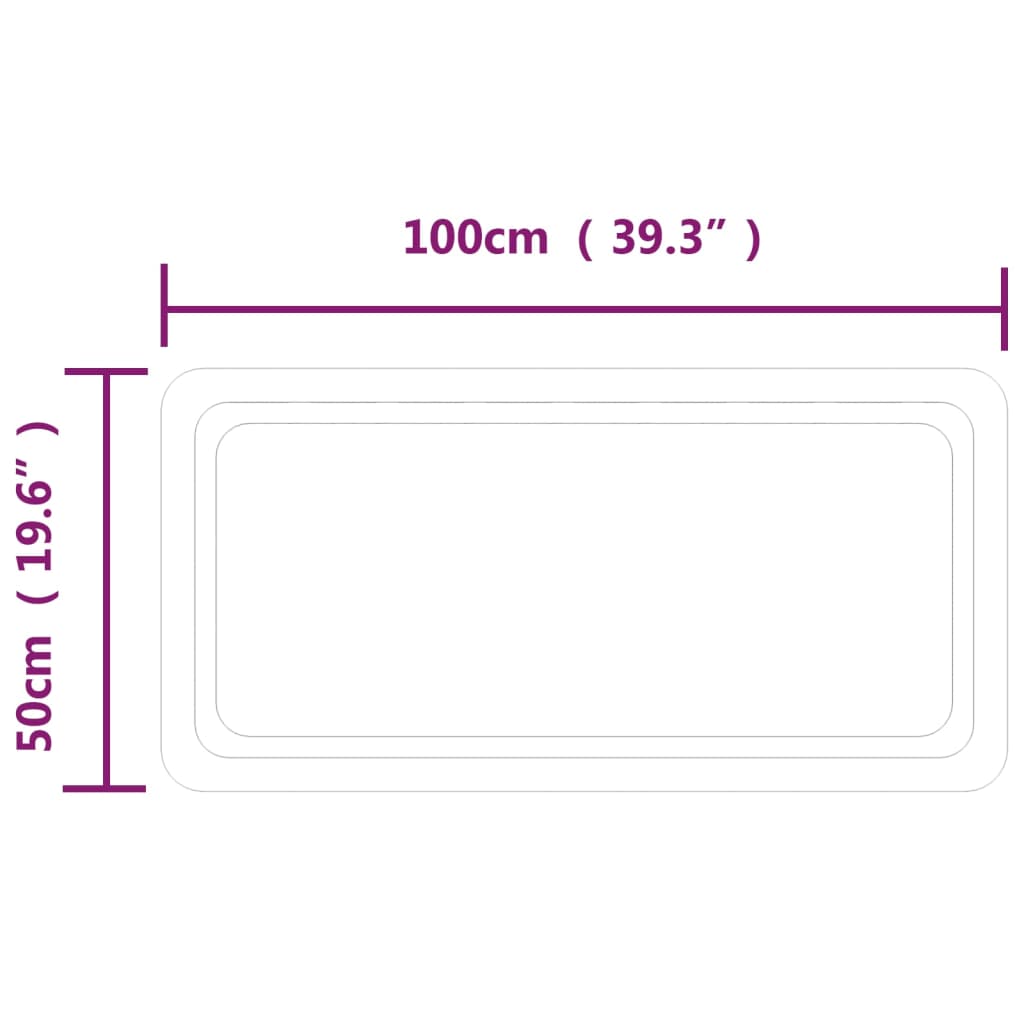 Badrumsspegel LED 50x100 cm