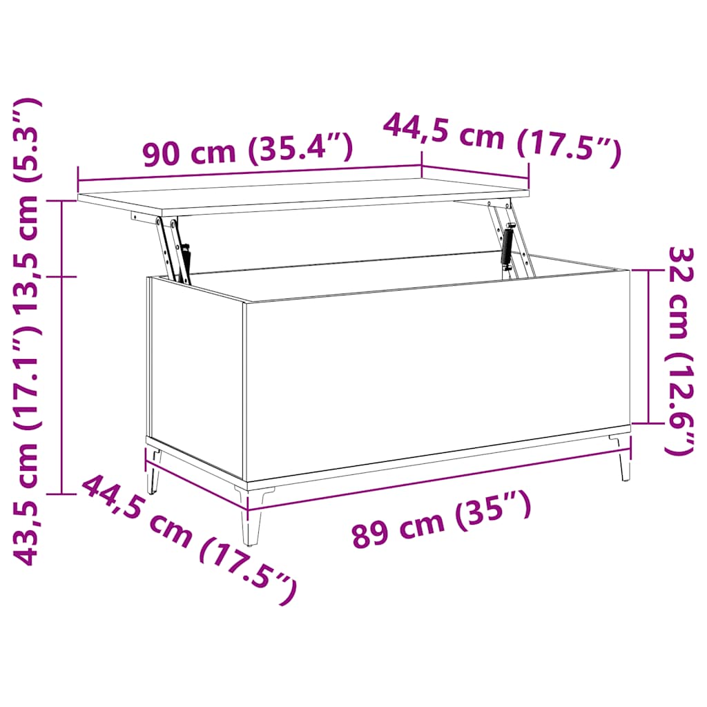 Soffbord Brun Ek 90x44,5x45 cm