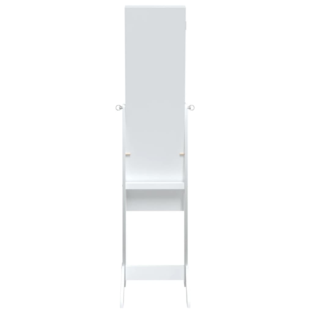 Väggspegel med LED Vit 34x37x146 cm