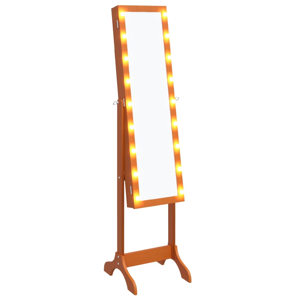 Väggspegel med LED 34x37x146 cm