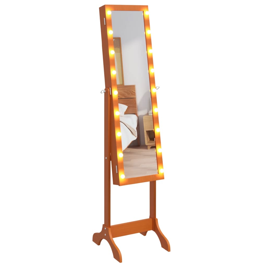 Väggspegel med LED 34x37x146 cm