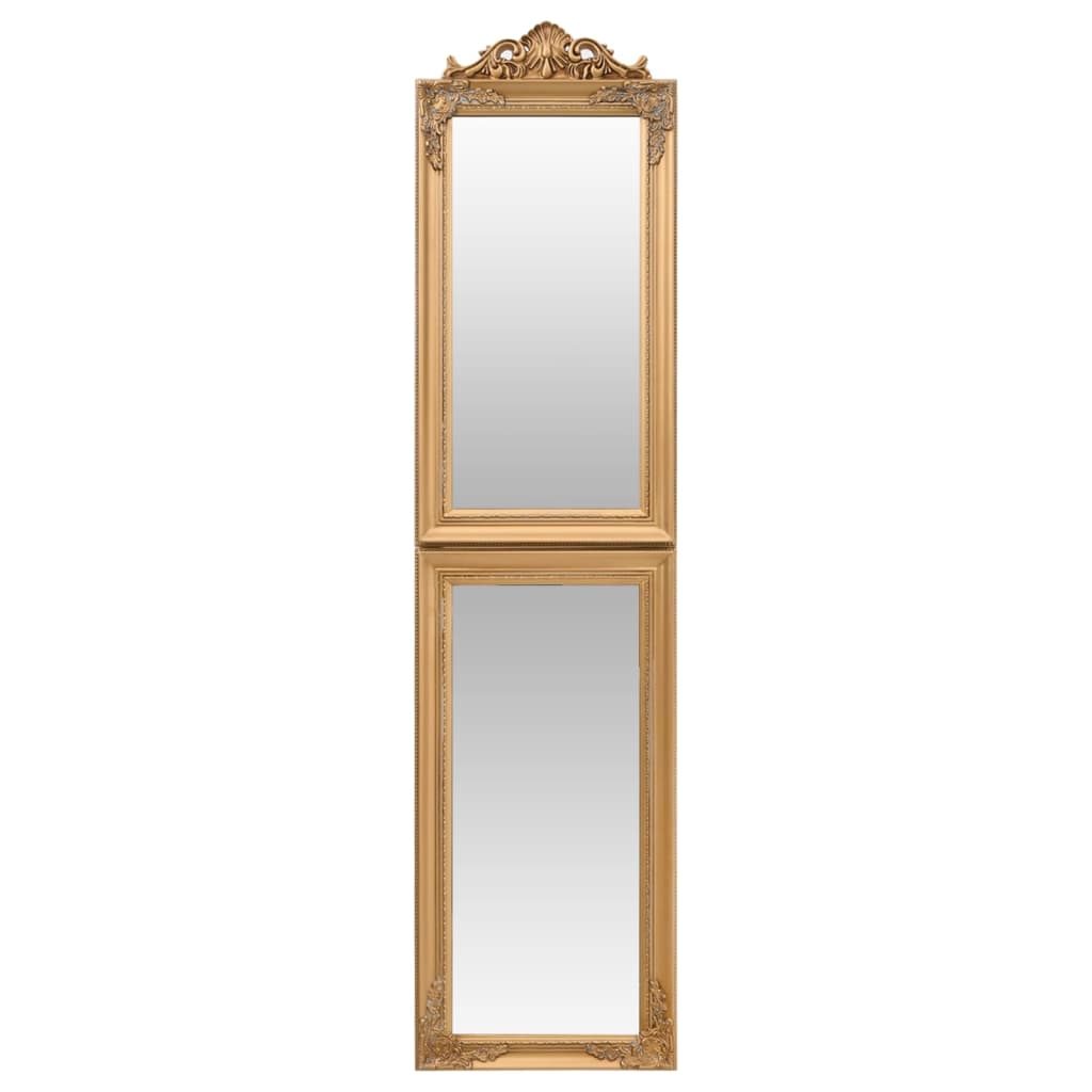 Väggspegel guld 50x200 cm