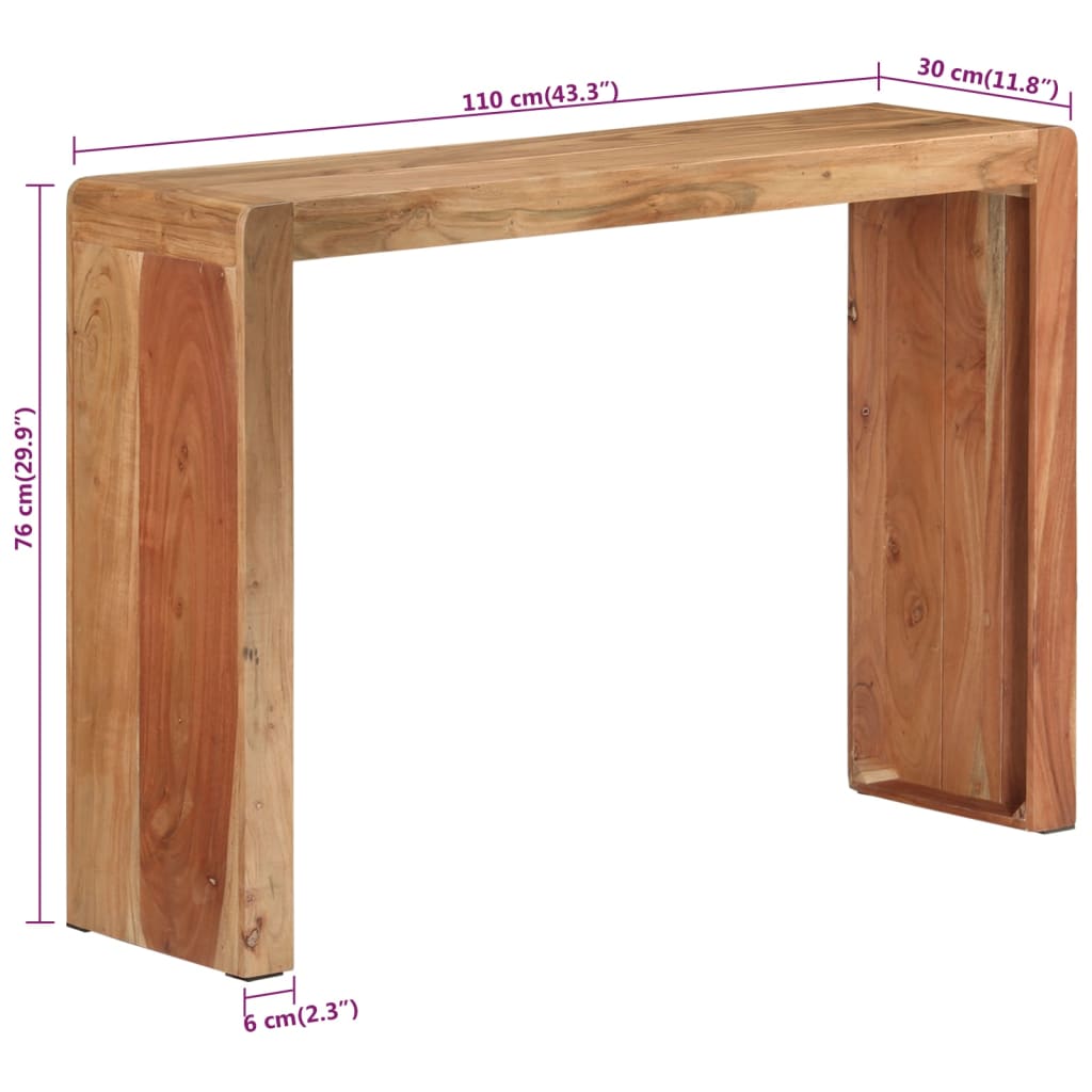 Avlastningsbord Konsollbord Trä 110x30x76 cm massivt akaciaträ