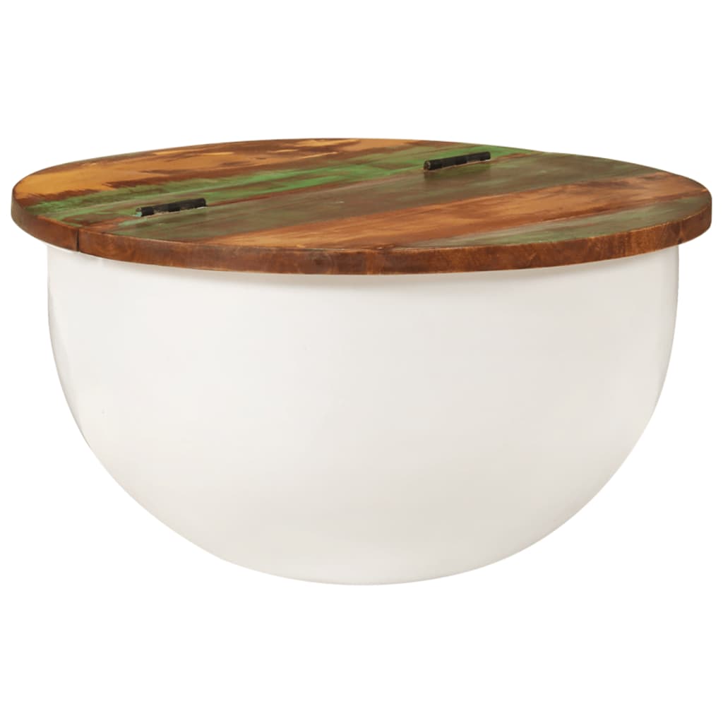 Soffbord Vit 50x27 cm massivt återvunnet trä