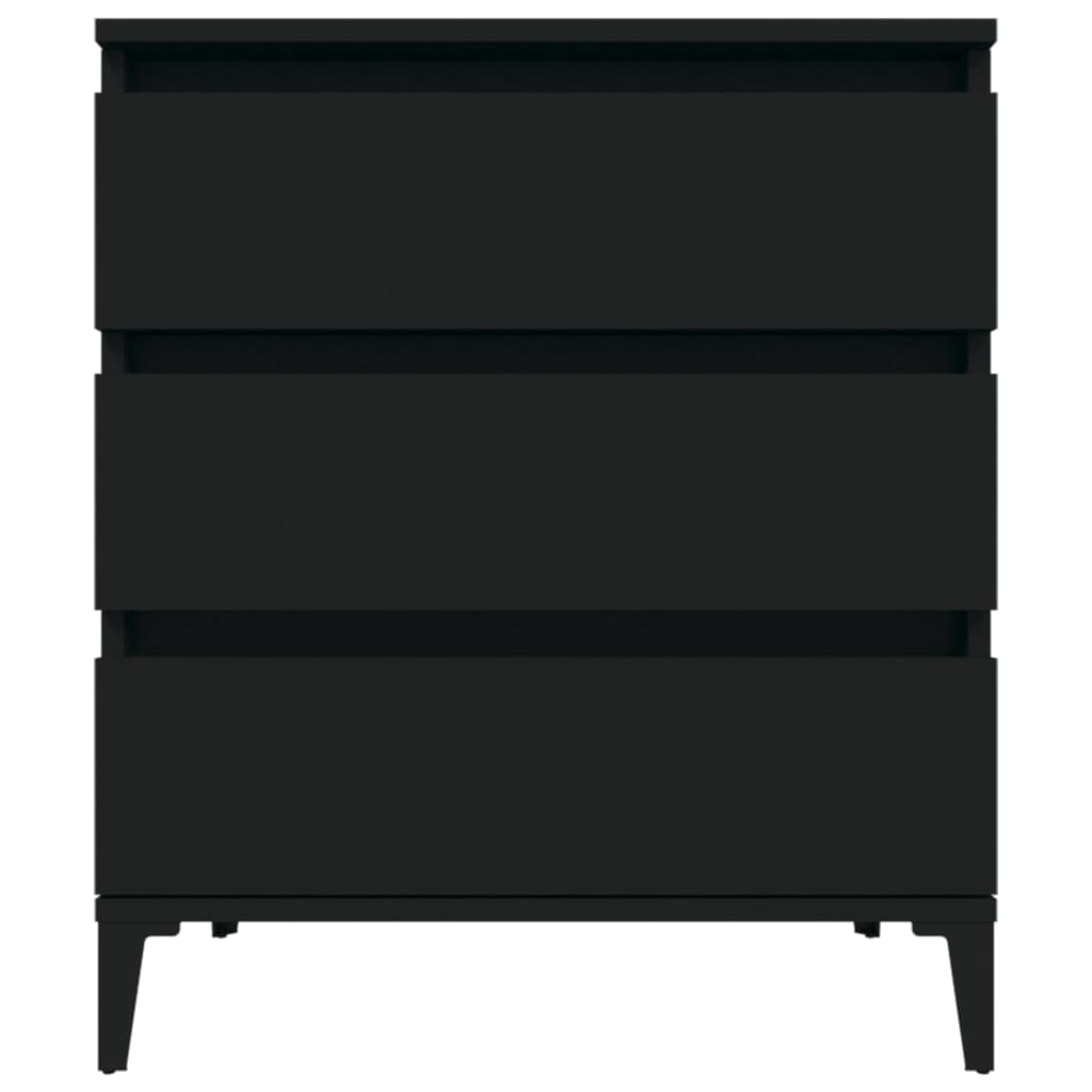 Byrå svart 60x35x70 cm konstruerat trä