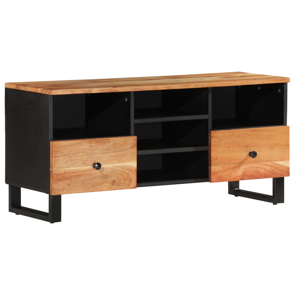 Tv-bänk 100x33x46 cm massivt akacia och konstruerat trä