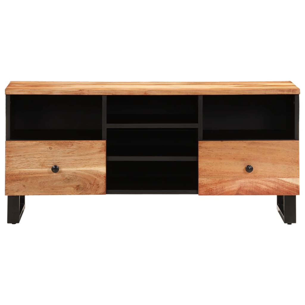 Tv-bänk 100x33x46 cm massivt akacia och konstruerat trä