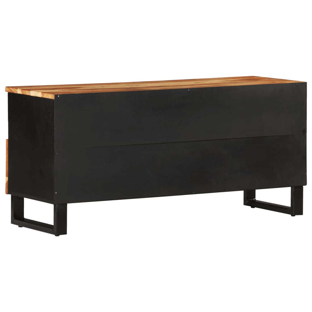 Tv-bänk 100x33x46 cm massivt akacia och konstruerat trä