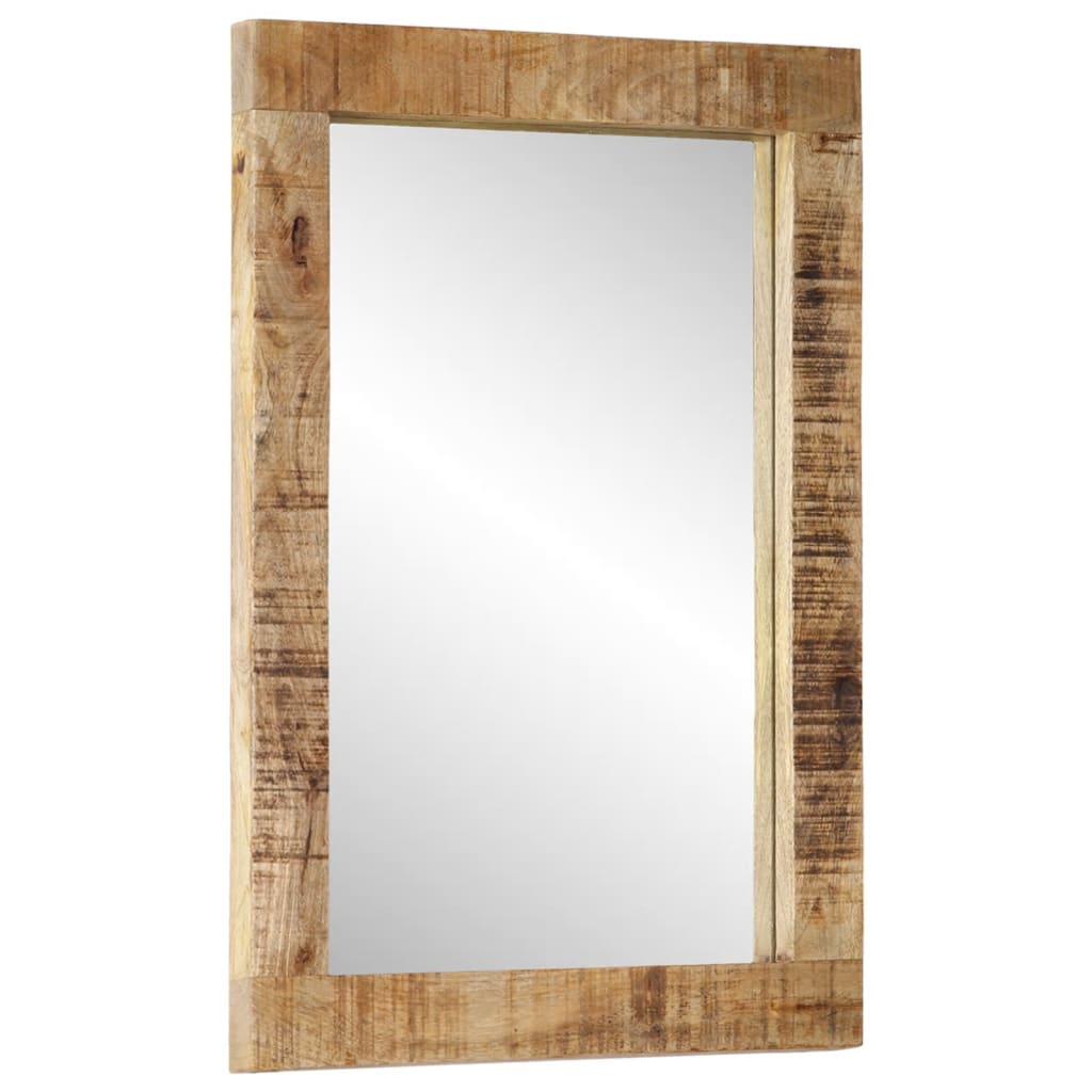 Väggspegel 70x50 cm massivt mangoträ och glas