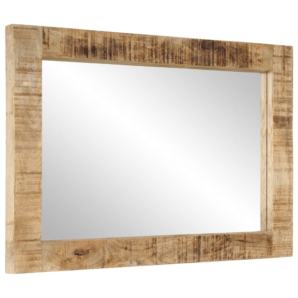 Väggspegel 70x50 cm massivt mangoträ och glas