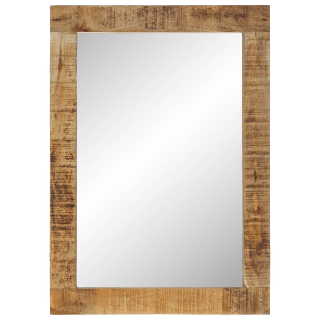 Väggspegel 70x50 cm massivt mangoträ och glas