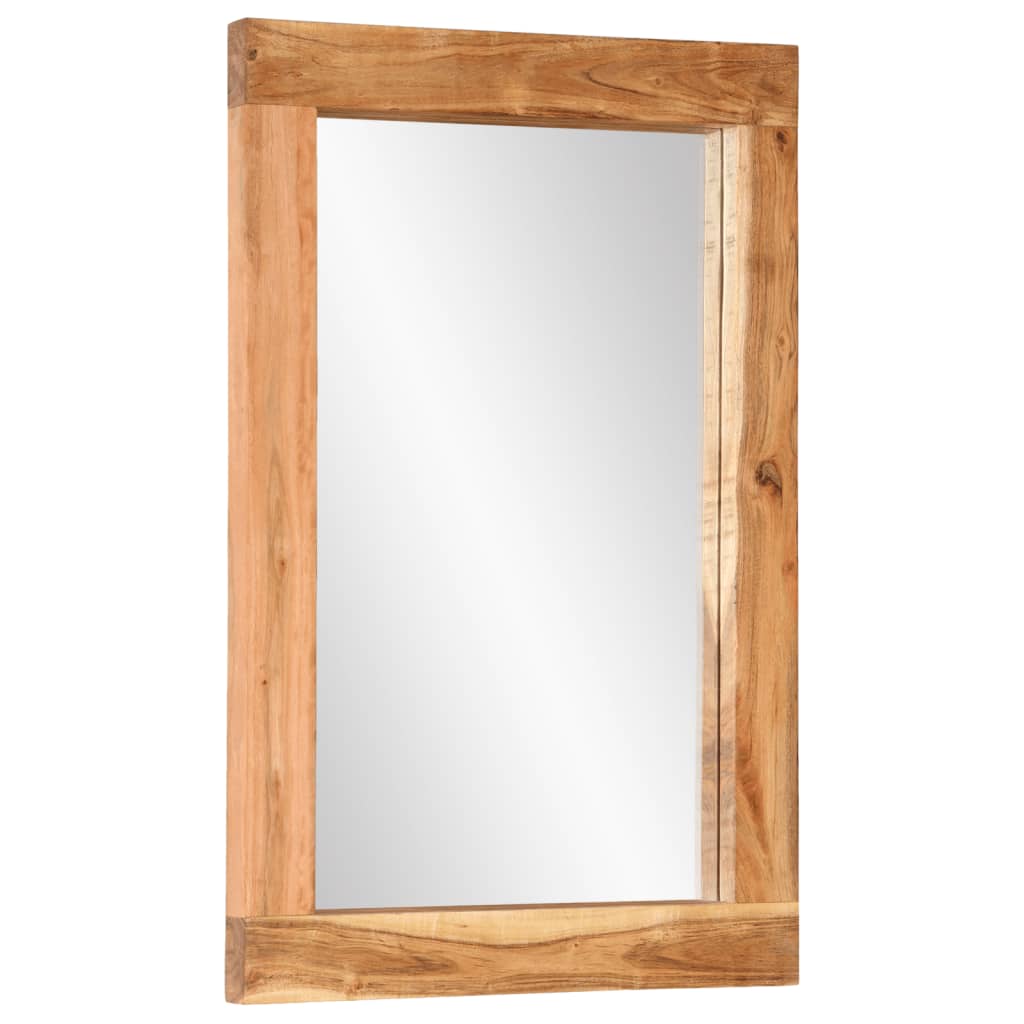 Väggspegel 70x50 cm massivt akaciaträ och glas