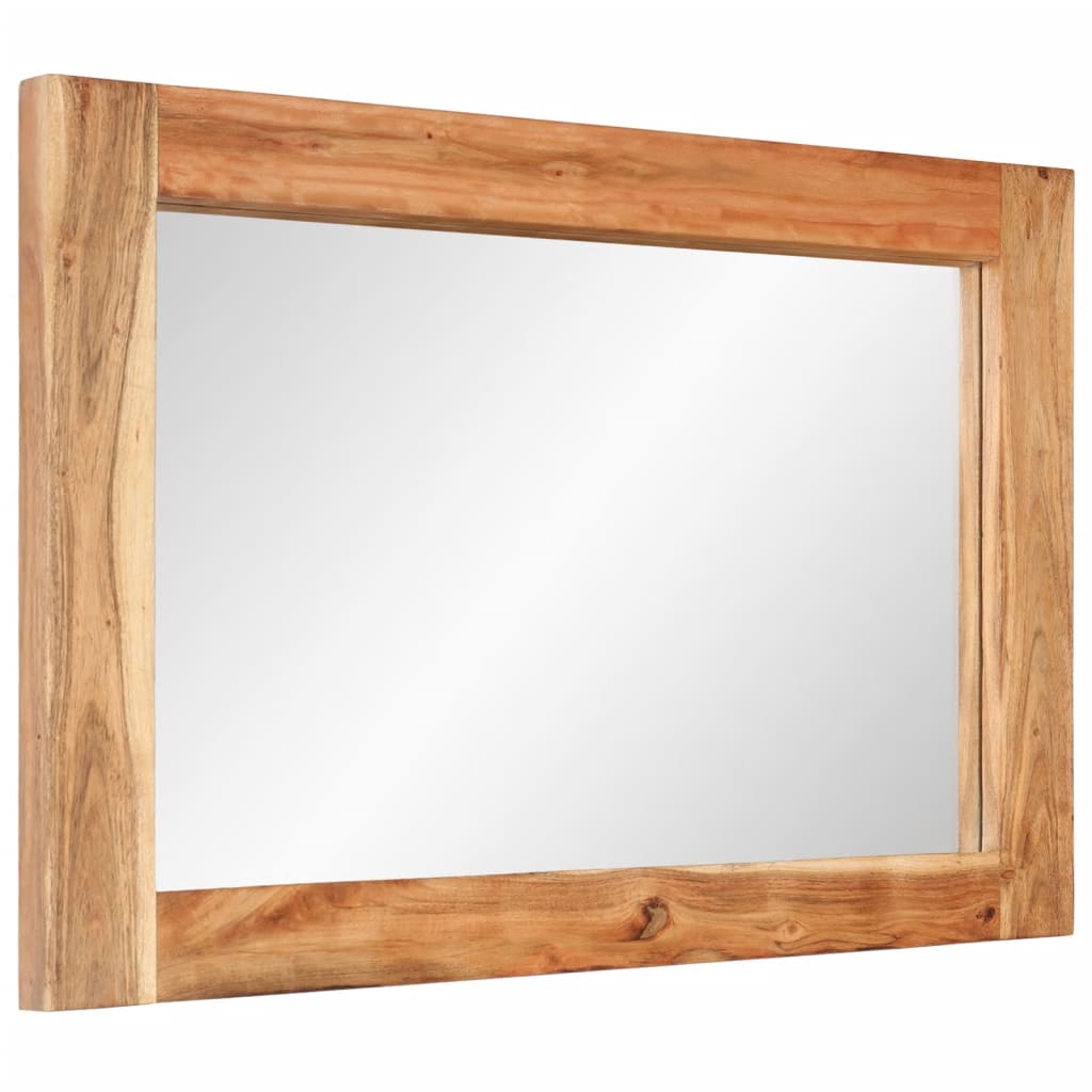Väggspegel 70x50 cm massivt akaciaträ och glas