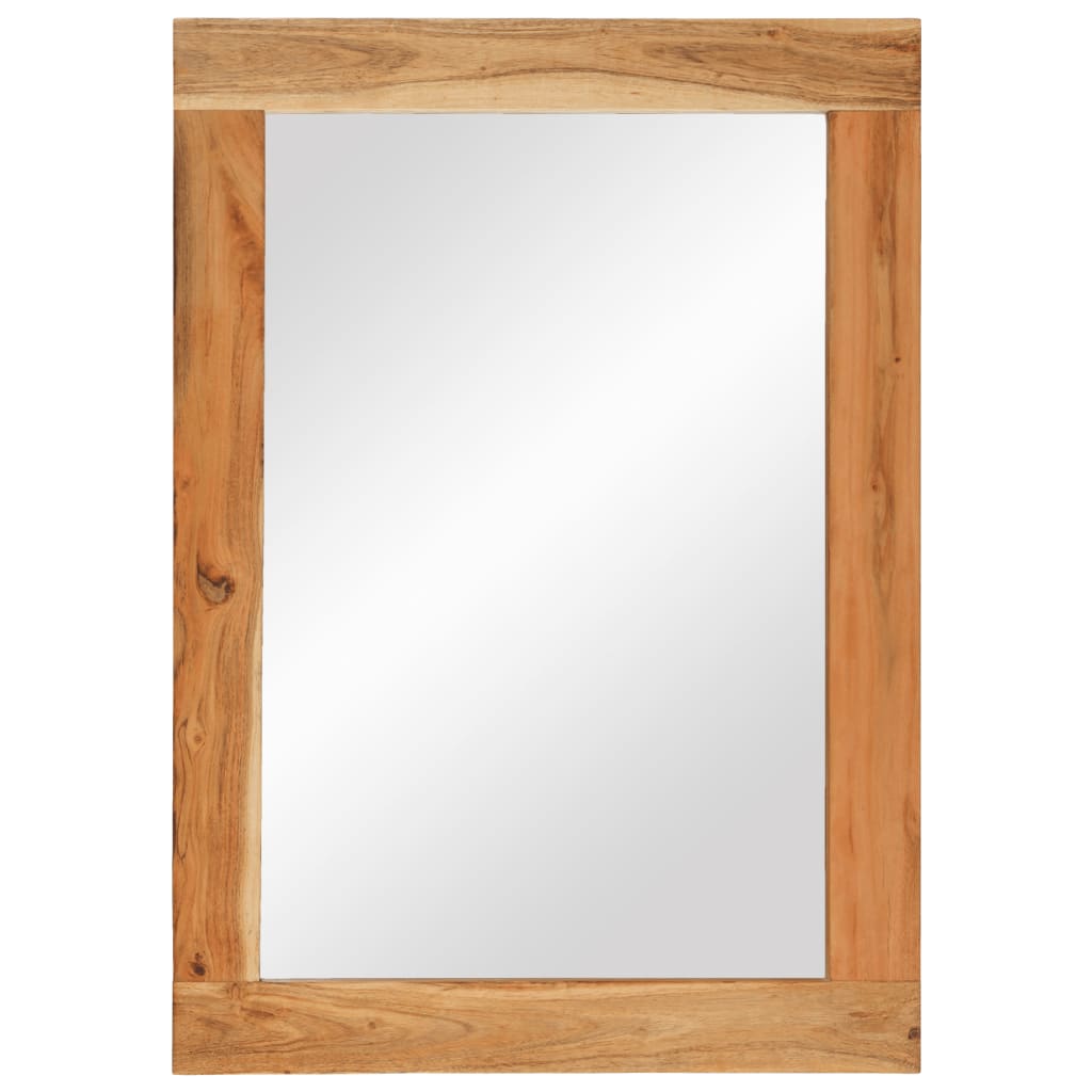 Väggspegel 70x50 cm massivt akaciaträ och glas