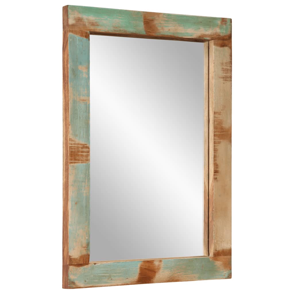 Väggspegel 70x50 cm massivt återvunnet Trä och glas